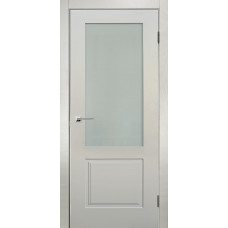 Дверь Грей со стеклом Серая эмаль  2 филенки (не глубокая фреза)