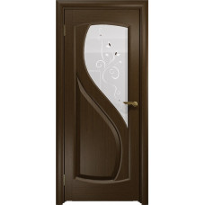 Дверь DioDoor Диона-1 венге белое пескоструйное Лилия