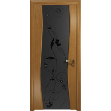 Дверь DioDoor Грация-3 анегри черный триплекс Вьюнок матовый