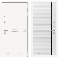Входная дверь Лайн WHITE 22 - Белый софт, черная вставка