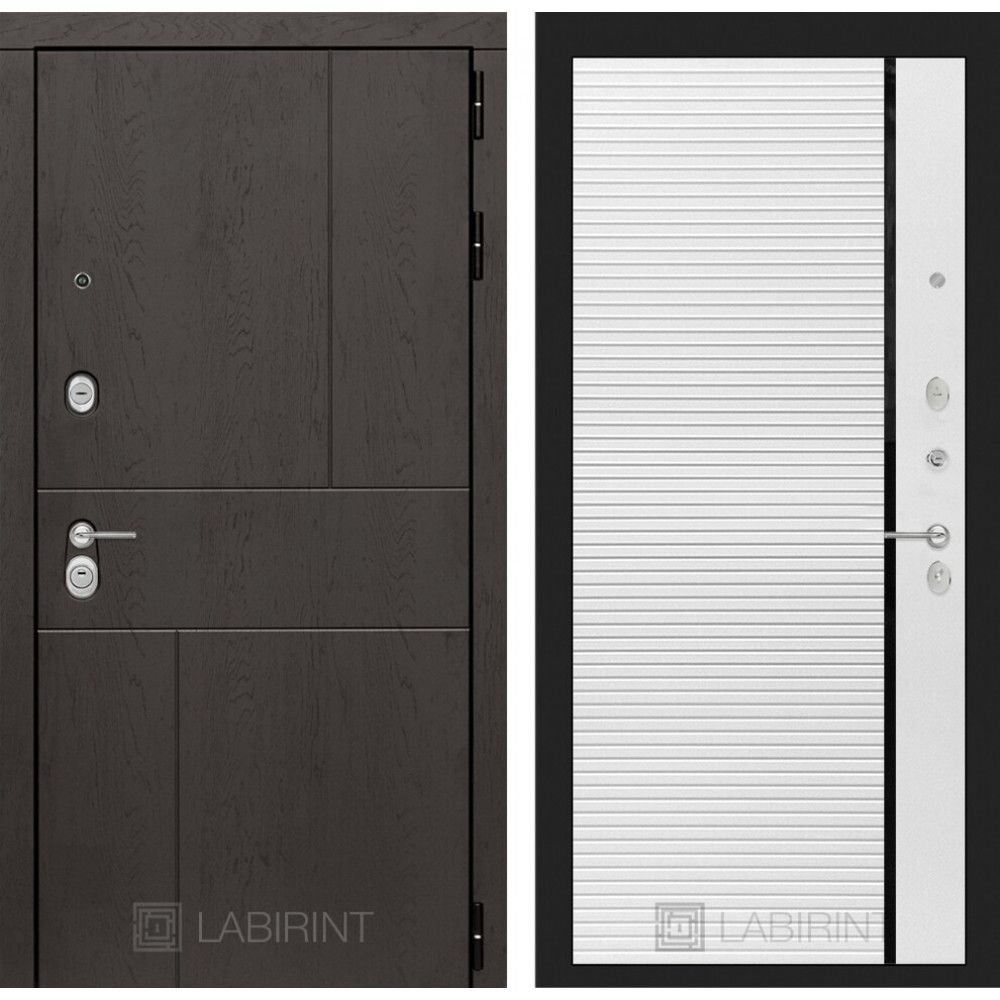 Входная дверь URBAN 22 - Белый софт, черная вставка