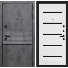 Входная дверь INFINITY 01 - Белое дерево, стекло черное