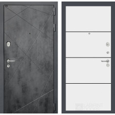 Входная дверь LOFT 25 - Белый софт, черный молдинг