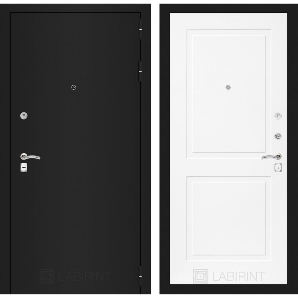 Входная дверь CLASSIC шагрень черная 11 - Белый софт