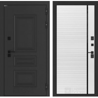 Входная дверь Аляска Лайт 22 - Белый софт, черная вставка