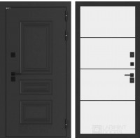 Входная дверь Аляска Лайт 25 - Белый софт, черный молдинг