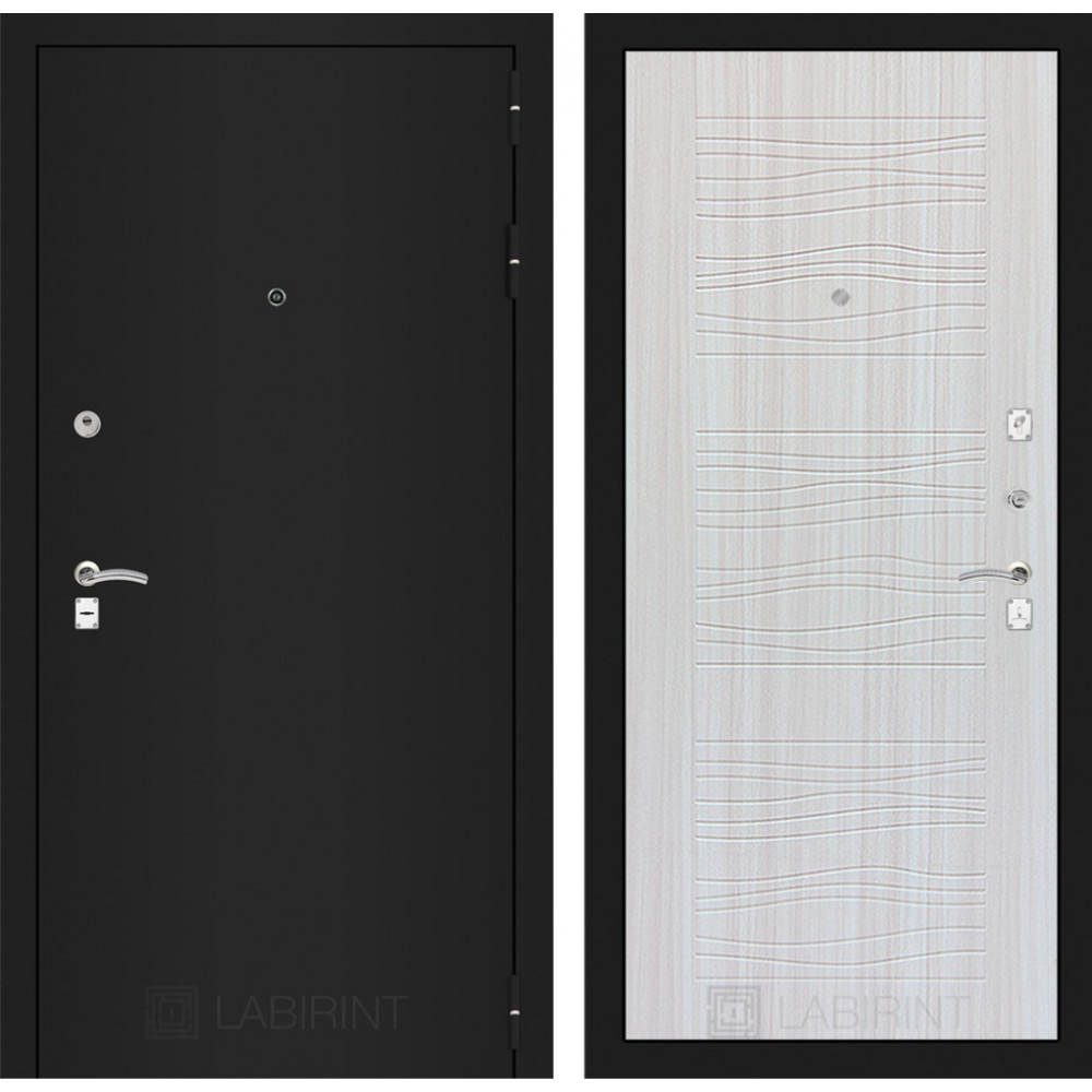 Входная дверь CLASSIC шагрень черная 06 - Сандал белый