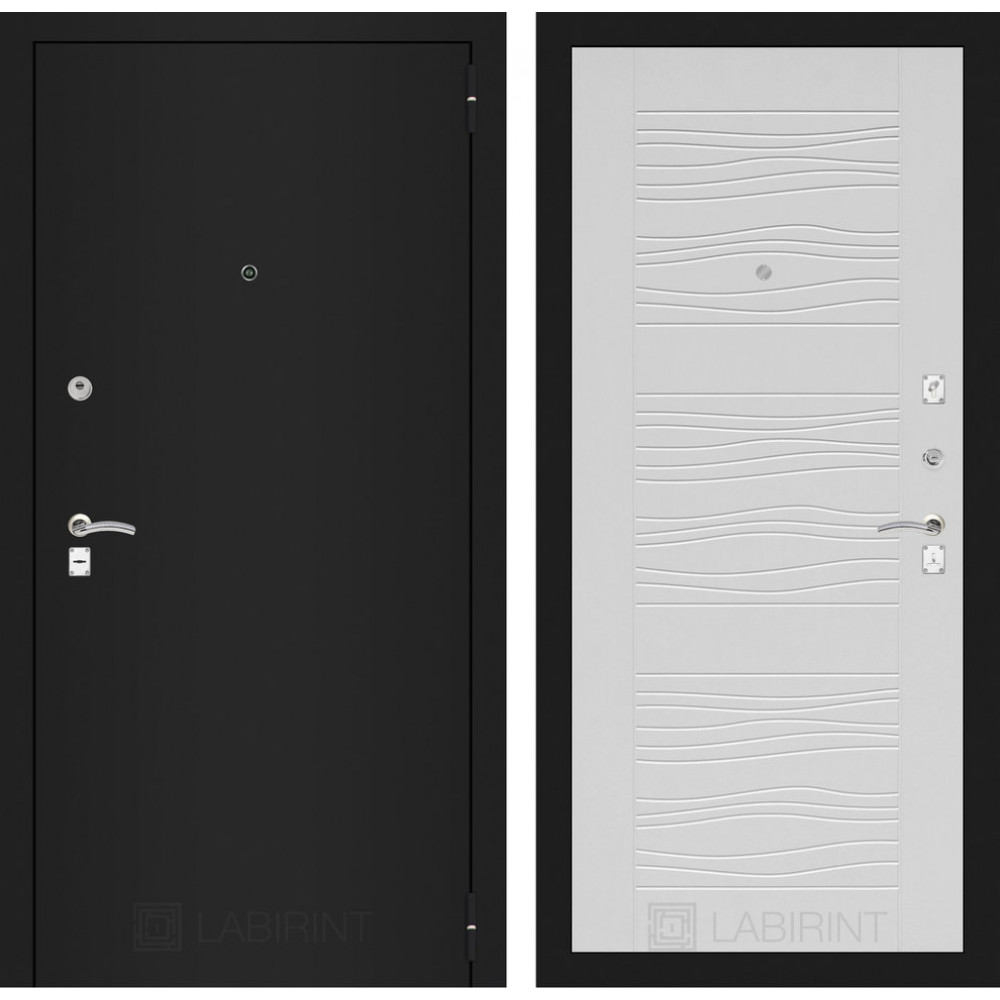 Входная дверь CLASSIC шагрень черная 06 - Белое дерево