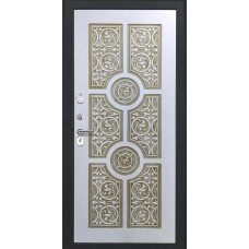 Металлическая дверь Luxor - 25 - Д-22 (16мм, white + патина золото винорит)