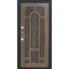 Металлические двери Luxor - 36 - Д-19 (16мм, Грецкий орех + черная патина винорит)