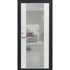 Металлические двери Luxor - 40 - Алиса (16мм, ПВХ ясень белый, зеркало)