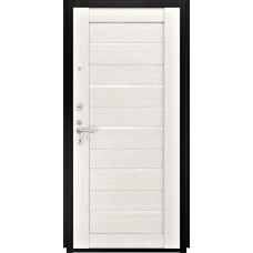 Металлические двери Аура - Экошпон СБ- 1 (16мм, беленый дуб, стекло белое)