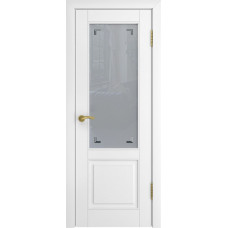 Межкомнатная дверь Модель L-5 (стекло) 900x2000 белая эмаль