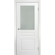 Дверь Вайт со стеклом Белая эмаль 3 филенки (не глубокая фреза)